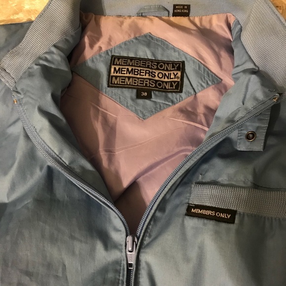 Vintage powder blue Members Only jacket Sz38 - Picture 3 of 5